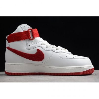 Nike Air Force 1 High Beyaz / Kırmızı Kaykay Ayakkabı Türkiye - 055QS48X